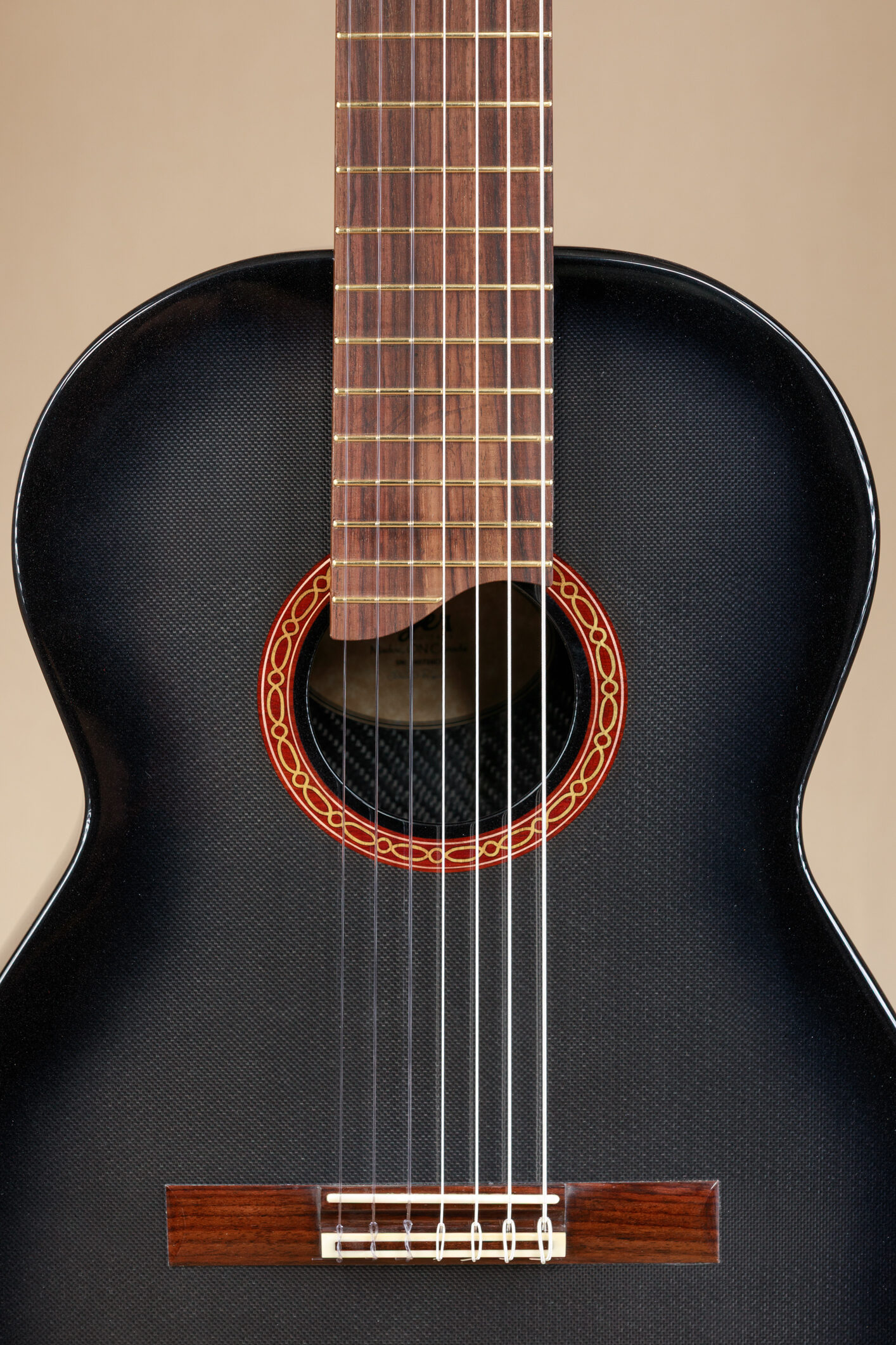 Ryer carbon fibre classical guitar top and rosette
