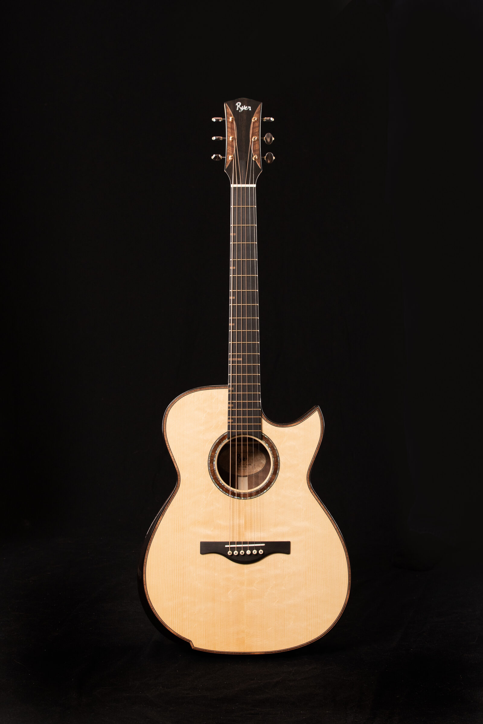 Handcrafted guitar binding detail