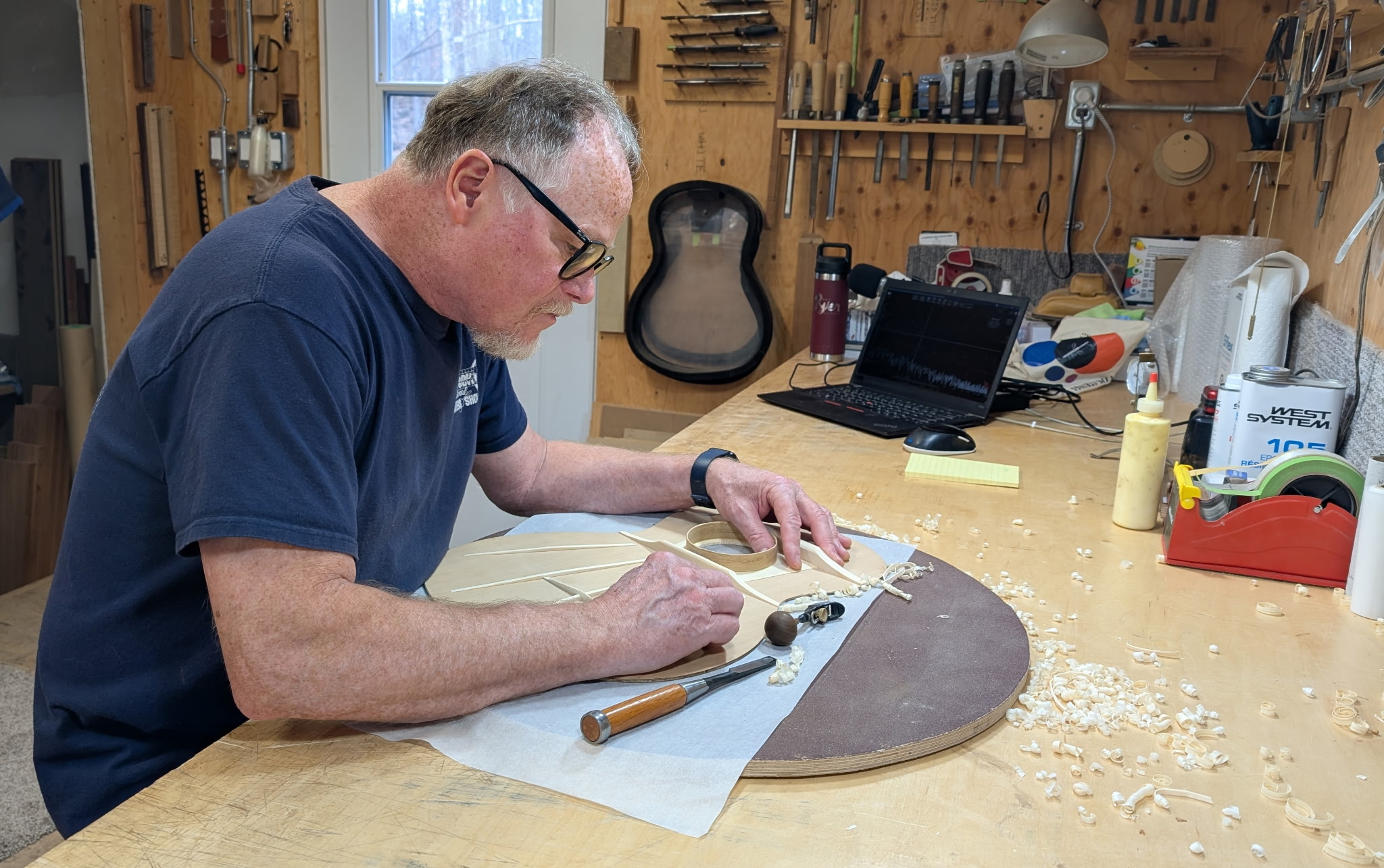 David Ryer guitar workshop in Madoc, Ontario